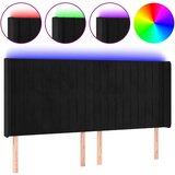 Maison Chic led posteljno vzglavje - vzglavna omarica - nočna omarica črno 203x16x118/128 cm žamet, (21708249) Cene