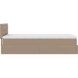 vidaXL Otomanski posteljni okvir z vzmetnico kapučino 80x200 cm, (21610759) | Shoptok.si