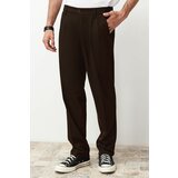 Trendyol brown baggy fit fabric trousers cene