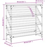 vidaXL regal za čevlje črn 90x30x85 cm inženirski les | Shoptok.si
