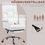  Ergonomska uredska stolica podesiva visina 48-56 cm naslon za leđa oslonac za noge bijela | shoptok.hr