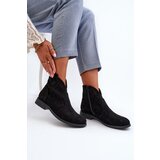 S. BARSKI Women's Black Flat Heel Cutout Ankle Boots S.Barski | ePonuda.com