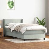 vidaXL Box spring postelja z vzmetnico Svetlo siva 80x210 cm žamet, (21791277) | Shoptok.si