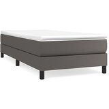 vidaXL Box spring postelja z vzmetnico siva 90x200 cm umetno usnje, (20725213) Cene