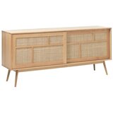 Unique Furniture Niska komoda u dekoru hrasta s kliznim vratima u prirodnoj boji 180x80 cm Barrali – | shoptok.hr