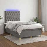  Box spring s madracem LED tamnosivi 120 x 200 cm tkanina | shoptok.hr