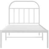  Metalni okvir za krevet s uzglavljem bijeli 90x200 cm | shoptok.hr
