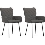 vidaXL Jedilni stoli 2 kosa temno siv blago (samo UK/IE/FI/NO), (21832414) | Shoptok.si