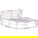 vidaXL Posteljni okvir brez vzmetnice 135x190 cm trdna borovina | Shoptok.si