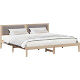  Krevetna konstrukcija s uzglavljem Sivo-smeđa 200 x 200 cm | Eponuda.com