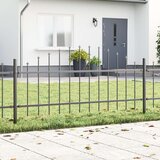 vidaXL Ogradni panel s vrhom Set od 7 Siva Čelik obložen prahom Čvrsta | shoptok.hr