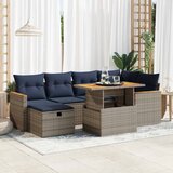 vidaXL 7-dijelni set vrtnih sofa od poliratana s jastucima crni bagrem | shoptok.hr