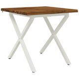  Stol za blagovanje s prirodnim rubom 80 x 80 x 75 cm - Prirodna i bijela 80 x 80 x 75 cm Živi rub | shoptok.hr