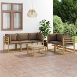 The Living Store Vrtna sedežna garnitura 6-delna s taupe blazinami - Vrtna Sedežna Garnitura, (21472461) | Shoptok.si