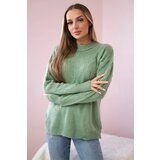 Kesi Pullover sweater with fashionable dark mint fabric | Shoptok.si