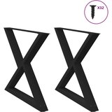 vidaXL Noge za blagovaonski stol 2 kom crne 90x(72-73,3) cm čelik Cijene