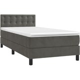 Box spring krevet s madracem tamnosivi 90x190 cm baršunasti | shoptok.hr