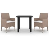  3-dijelni vrtni blagovaonski set s jastucima poliratan i staklo | shoptok.hr