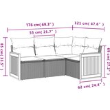  4-dijelni set vrtnih sofa od poliratana s jastucima crni | shoptok.hr