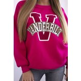 Kesi Women's oversized sweatshirt with Vanderbilt print fuchsia | Shoptok.si