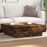 vidaXL Klubska mizica dimljeni hrast 90x90x28 cm inženirski les | Shoptok.si