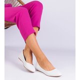 D/CEO marka niezdefiniowana White ballet flats with a hidden wedge heel made of eco-leather Savelia | Shoptok.si