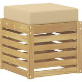  Vanjska stolica klupa s jastukom Bijela 43 x 43 x 45 cm - Bijela i bež 40 cm Zatvoren prostor za noge | shoptok.hr