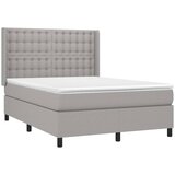  box spring s madracem LED svjetlosivi 140x190 cm tkanina | shoptok.hr