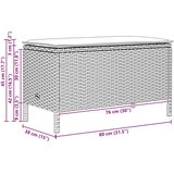  Vrtni otoman Bež i svijetlo siva 80 x 38 x 42 cm PE ratan | shoptok.hr