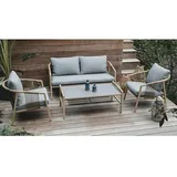 Wicker Set lounge namještaja (4 -dij., Siva, bež)