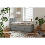 MID.YOU POSTELJA Z VZMETNICO 90 cm x 200 cm , les, tekstil, leseni material temno siva | Shoptok.si