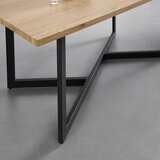 Bessagi Home rustikalna jedilna miza avola, barva hrasta | Shoptok.si