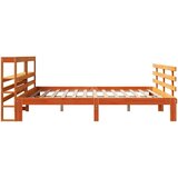  Okvir kreveta s uzglavljem voštano smeđi 180x200 cm od borovine | shoptok.hr