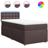 vidaXL Box spring postelja z vzmetnico temno rjav 90x190 cm blago, (21291723) | Shoptok.si