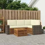  Set vanjskih sofa 5 kom. Prirodna i krem Poliester | shoptok.hr