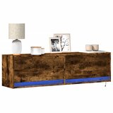 Maison Chic Stenska TV omarica - TV stojalo - Televizijska omarica z LED lučkami dimljeni hrast 140x31x38 cm, (21701306) | Shoptok.si
