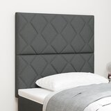 vidaXL LED vzglavnik z diamantnim blokovnim dizajnom temno siva 90 cm tkanina | Shoptok.si