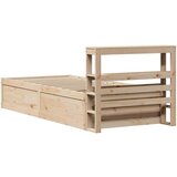  Okvir kreveta s uzglavljem 90 x 200 cm od masivne borovine | shoptok.hr