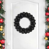 vidaXL Božični venci z kroglicami 2 pcs Črna 33 x 33 x 7 cm Polistiren | Shoptok.si