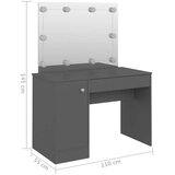 vidaXL stolić za šminkanje s led svjetlima 110x55x145 cm mdf sivi | shoptok.hr