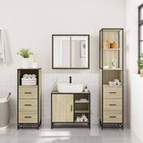  4-dijelni set kupaonskog namještaja boja hrasta sonome drveni | shoptok.hr