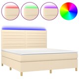  box spring s madracem LED krem 160x200 cm od tkanine | shoptok.hr