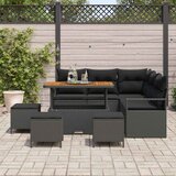  Sjedeća garnitura za vrt 9 kom. Crna poliratan 177 x 177 x 85 cm | Shoptok.si