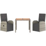  3-dijelni vrtni blagovaonski set sivi od poliratana | shoptok.hr