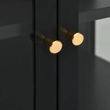  Komoda crna 105 x 35 x 70 cm od čelika i stakla | shoptok.hr
