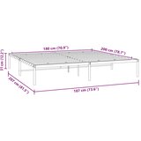  Metalni okvir za krevet crni 180x200 cm | Eponuda.com