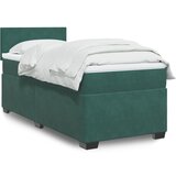 vidaXL Box spring postelja z vzmetnico temno zelena 100x200 cm žamet Cene