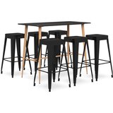 vidaXL 7-dijelni barski set crni Cijene