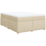 vidaXL Box spring postelja z vzmetnico krem 140x190 cm blago, (21305983) | Shoptok.si
