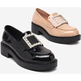 Resti Lacquered shoes with a buckle in nude color Fogim- Footwear | Shoptok.si